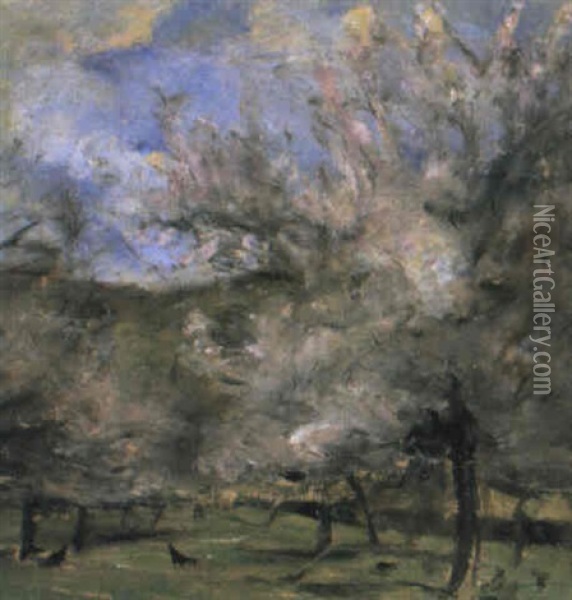 Apple Blossom At Dennemont Oil Painting - Charles Conder