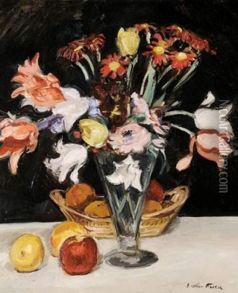 Vase De Fleurs, Circa 1920 Oil Painting - Emile-Othon Friesz