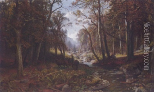 Waldlichtung Oil Painting - Adolfo Felice Mueller-Ury
