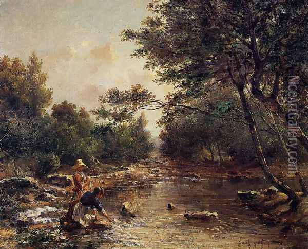 On the Banks of the River Oil Painting - Paul-Camille Guigou