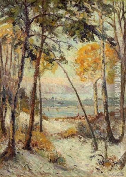 Premiere Neige, Suisse 1897 Oil Painting - Emmanuel De La Villeon