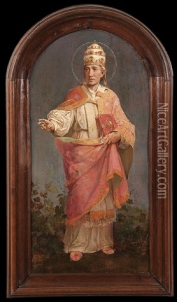 Portrait Of Pope Leo Xiii Oil Painting - Philip Alexius De Laszlo