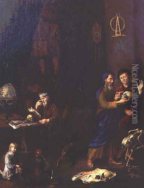 The Alchemist Oil Painting - Pieter Gerritsz. van Roestraten