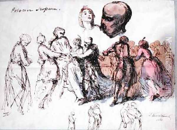 Study for Les Polonaises de Chopin Oil Painting - Antar Teofil Kwiatowski
