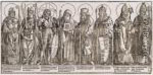 The Patron Saints Of Austria (b.116; M., Holl.219) Oil Painting - Albrecht Durer