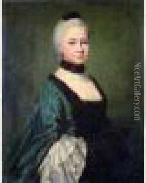 Portrait De Mademoiselle Marie-francoise De Levy Oil Painting - Antoine Vestier