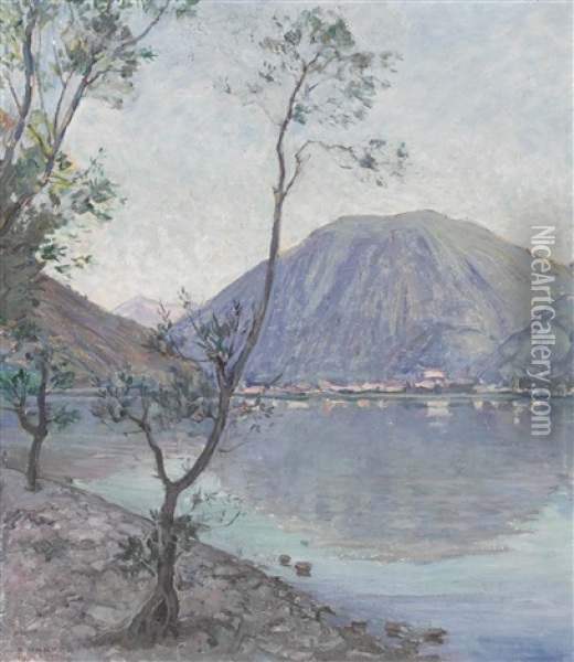 Tessiner Seelandschaft Oil Painting - Alfred Marxer