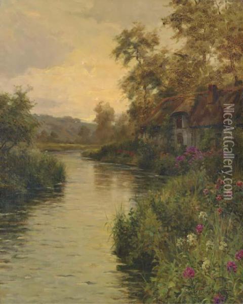 River At Sunset, Normandy Oil Painting - Louis Aston Knight