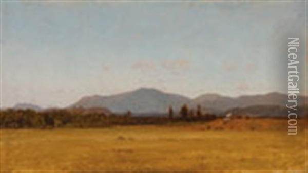 A Summer Landscape - Perhaps Hudson River Valley Or New Hampshire Oil Painting - Samuel Colman