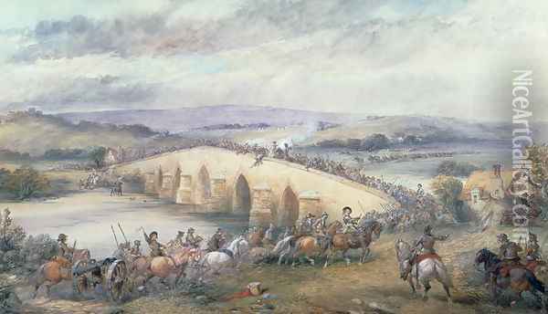 The Battle of Preston and Walton, August 17th, 1648, 1877 Oil Painting - Charles Cattermole