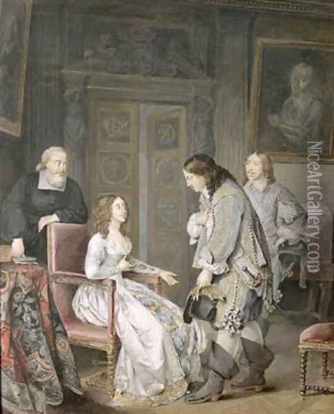 Queen Kristina of Sweden 1626-89 and Karl X Gustav of Sweden 1622-60 Oil Painting - Niclas II Lafrensen