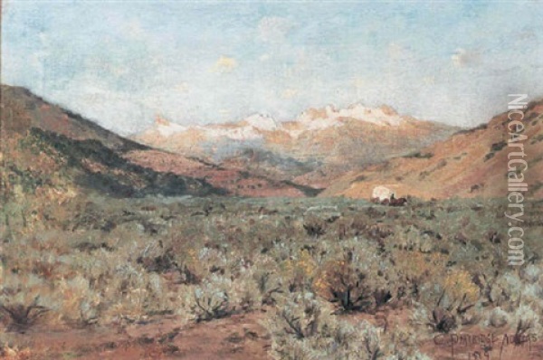 The Uncompahgre Valley With Sage Brush In The Foreground Oil Painting - Charles Partridge Adams