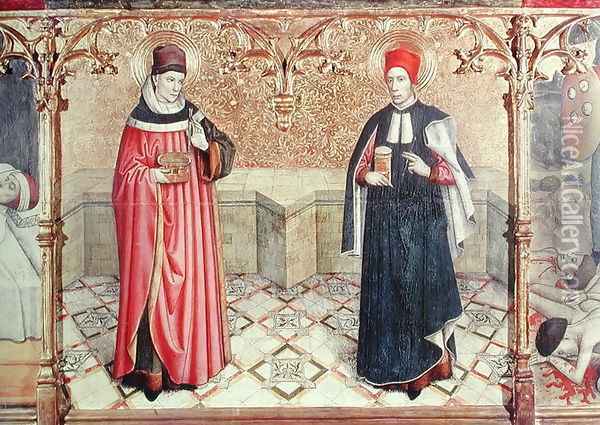 St Cosmas and St Damian Oil Painting - Jaume Huguet
