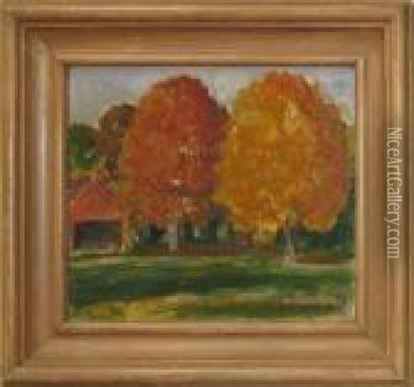 Autumn Farmyard Oil Painting - John Steuart Curry