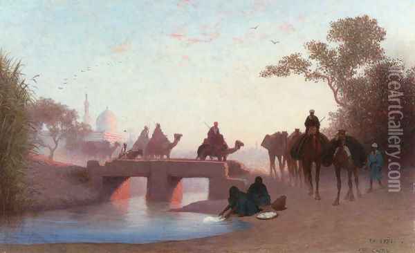 Environs du Caire Oil Painting - Charles Theodore Frere