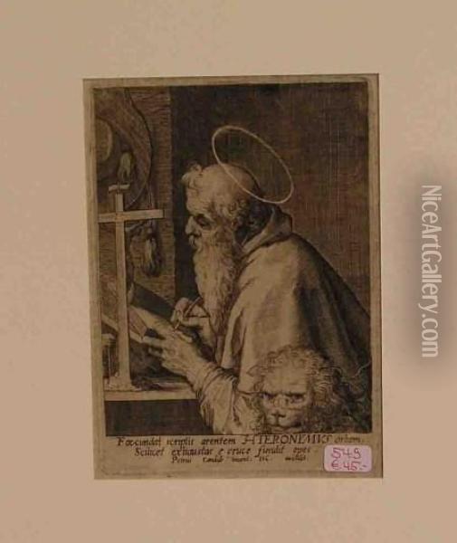 St. Hieronymus Oil Painting - Dominicus Custos
