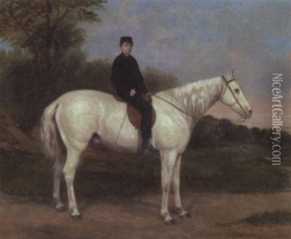 A Race Horse With Jockey Up Oil Painting - Richard Dodd Widdas