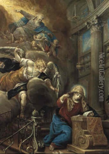 Die Verk_ndigung An Maria Oil Painting - Sebastiano Ricci