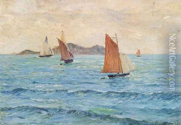 Sailboats Oil Painting - Maxime Maufra