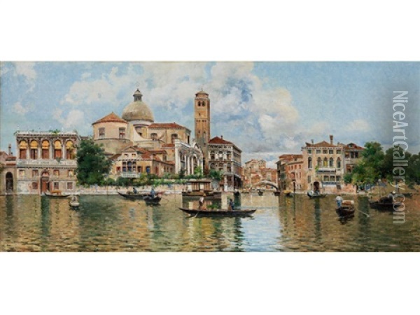 Vedute Von Venedig Oil Painting - Antonio Maria de Reyna Manescau