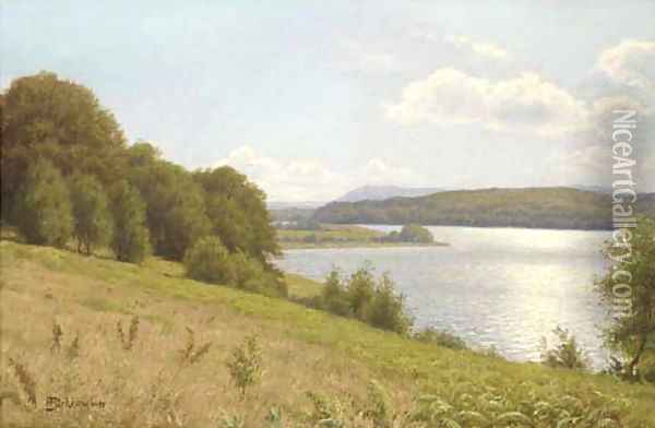 A sunlit landscape Oil Painting - Axel Birkhammer