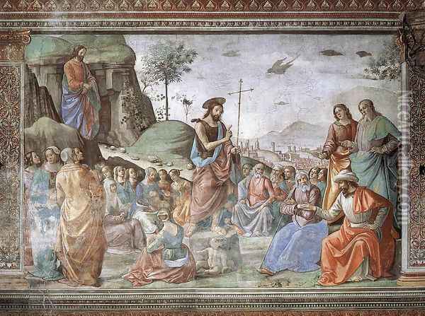 Preaching Of St John The Baptist Oil Painting - Domenico Ghirlandaio