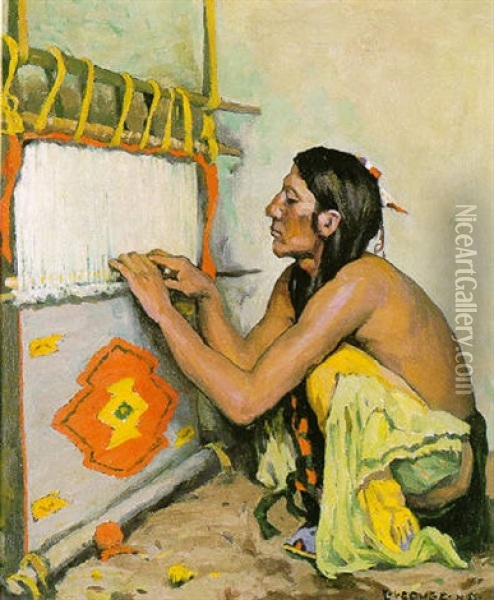 The Weaver Oil Painting - Eanger Irving Couse