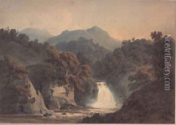 View of the Bran, near Dunkeld Oil Painting - Hugh William Williams