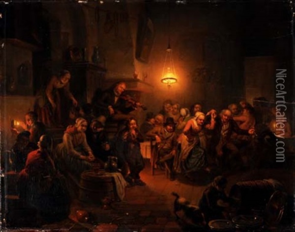 Die Goldene Hochzeit Oil Painting - Jan Hendrik van Grootvelt