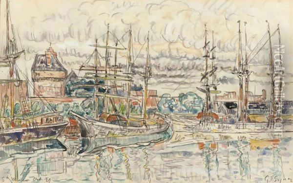 Scene De Port, Saint-Malo Oil Painting - Paul Signac
