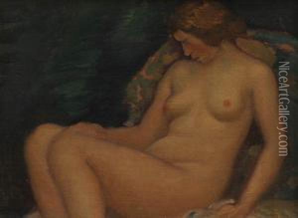Seated Female Nude Oil Painting - Karel Spillar
