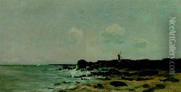 La Plage A Maree Basse Oil Painting - Hippolyte Camille Delpy