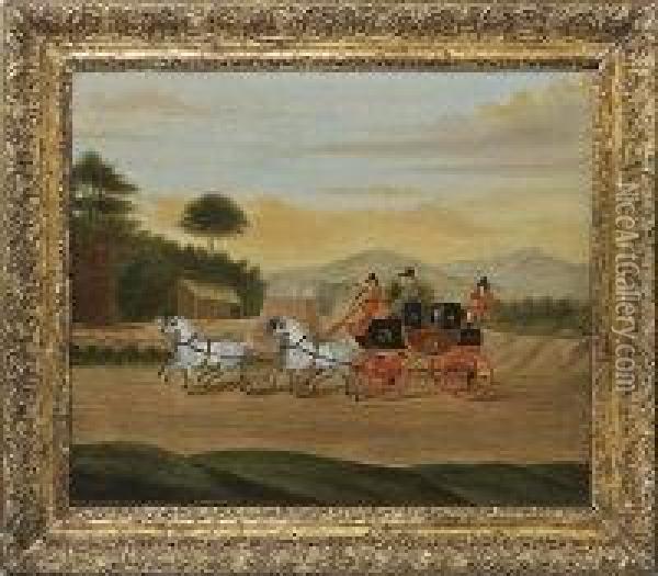 The York To London Stage Coach Oil Painting - John Cordrey