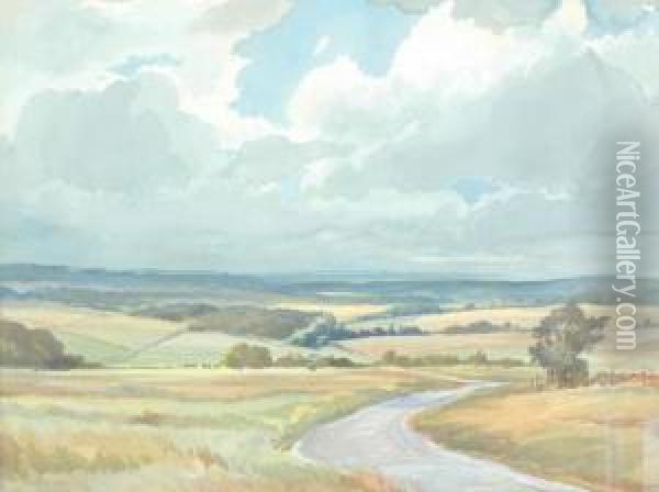 Storm Clouds Over The Weald Oil Painting - Edwin Harris