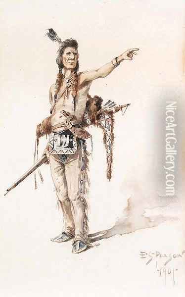 Indian Warrior Oil Painting - Edgar Samuel Paxson