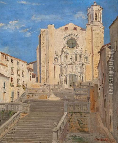 Catedral De Gerona Oil Painting - Octavio Bianqui