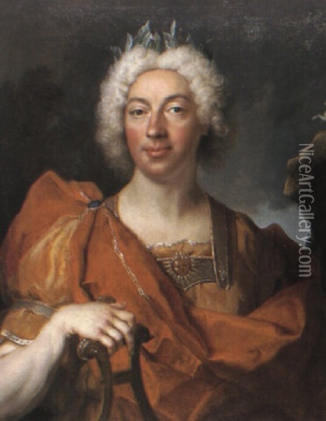 Portrait D'un Acteur En Apollon Oil Painting - Nicolas de Largilliere