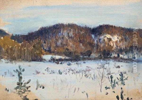 Winter Landscape Oil Painting - Eero Jarnefelt