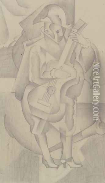 Homme à la guitare Oil Painting - Juan Gris