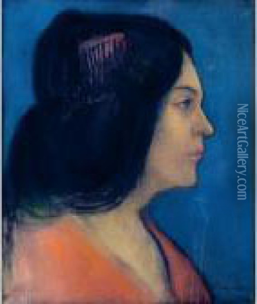 Femme Au Peigne (portrait Presume De Madame Valette) Oil Painting - Louis Anquetin