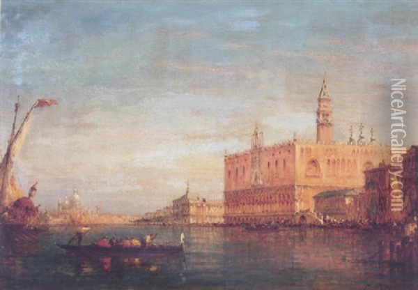 Venise, Le Palais Des Doges Oil Painting - Charles Clement Calderon