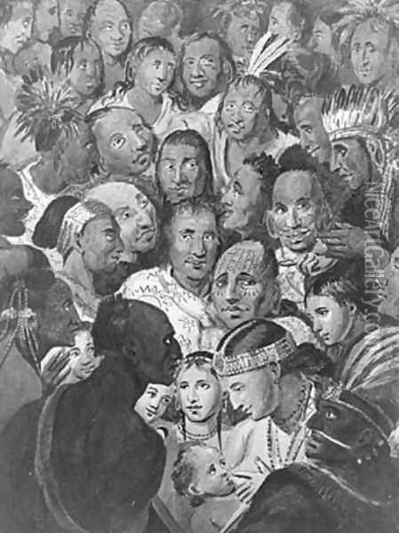 Tableau of Indian Faces Oil Painting - John Lewis Krimmel