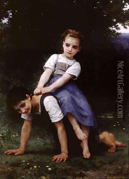 La Bourrique Oil On Canvas Oil Painting - William-Adolphe Bouguereau