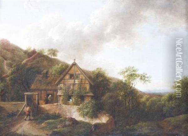 The Vintner's Cottage Oil Painting - Johann Christian Klengel