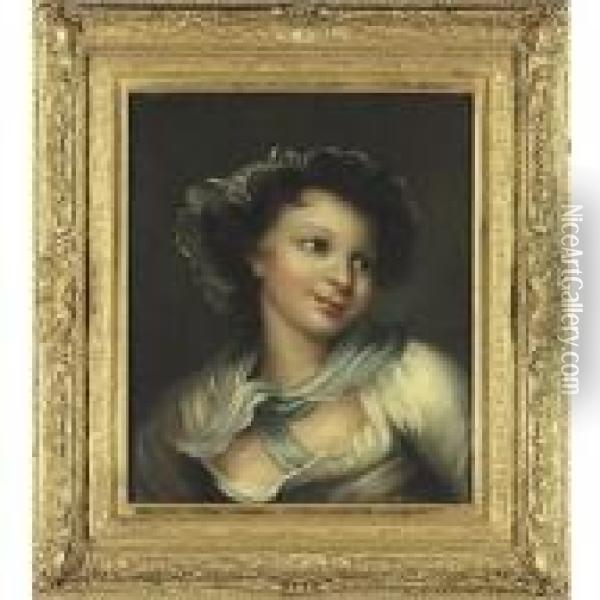Portrait Of A Young Woman Oil Painting - Jean-Honore Fragonard