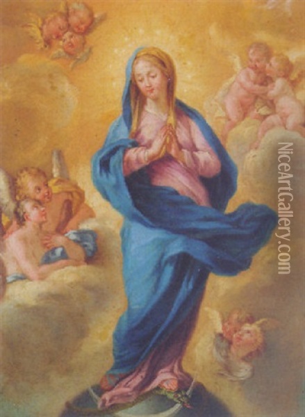 The Immaculate Conception Oil Painting - Filippo Lauri