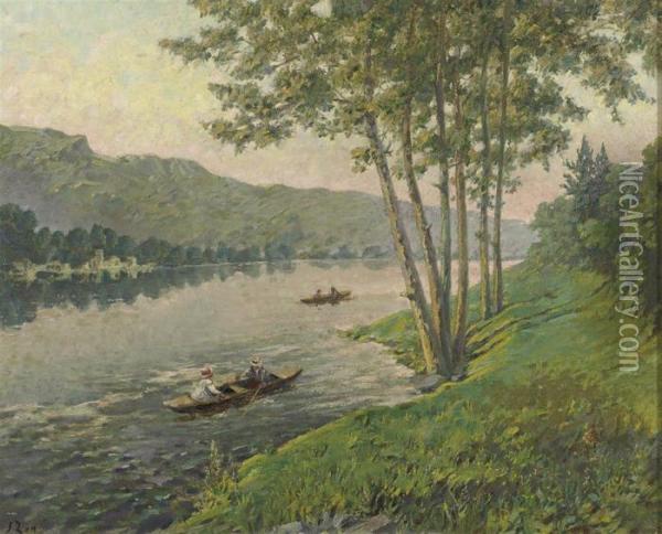 On A River In Summer Oil Painting - Jacques Abraham Zon
