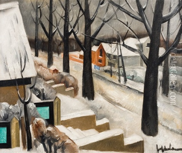 Paysage D'hiver Oil Painting - Jef De Pauw