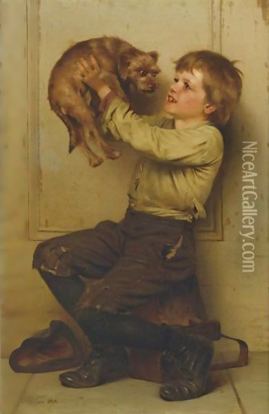 You'Re A Beauty Oil Painting - John George Brown