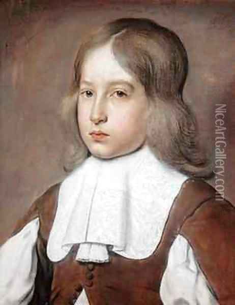 Portrait of a Young Man in a Lace Collar Oil Painting - Christiaen Jansz. Dusart